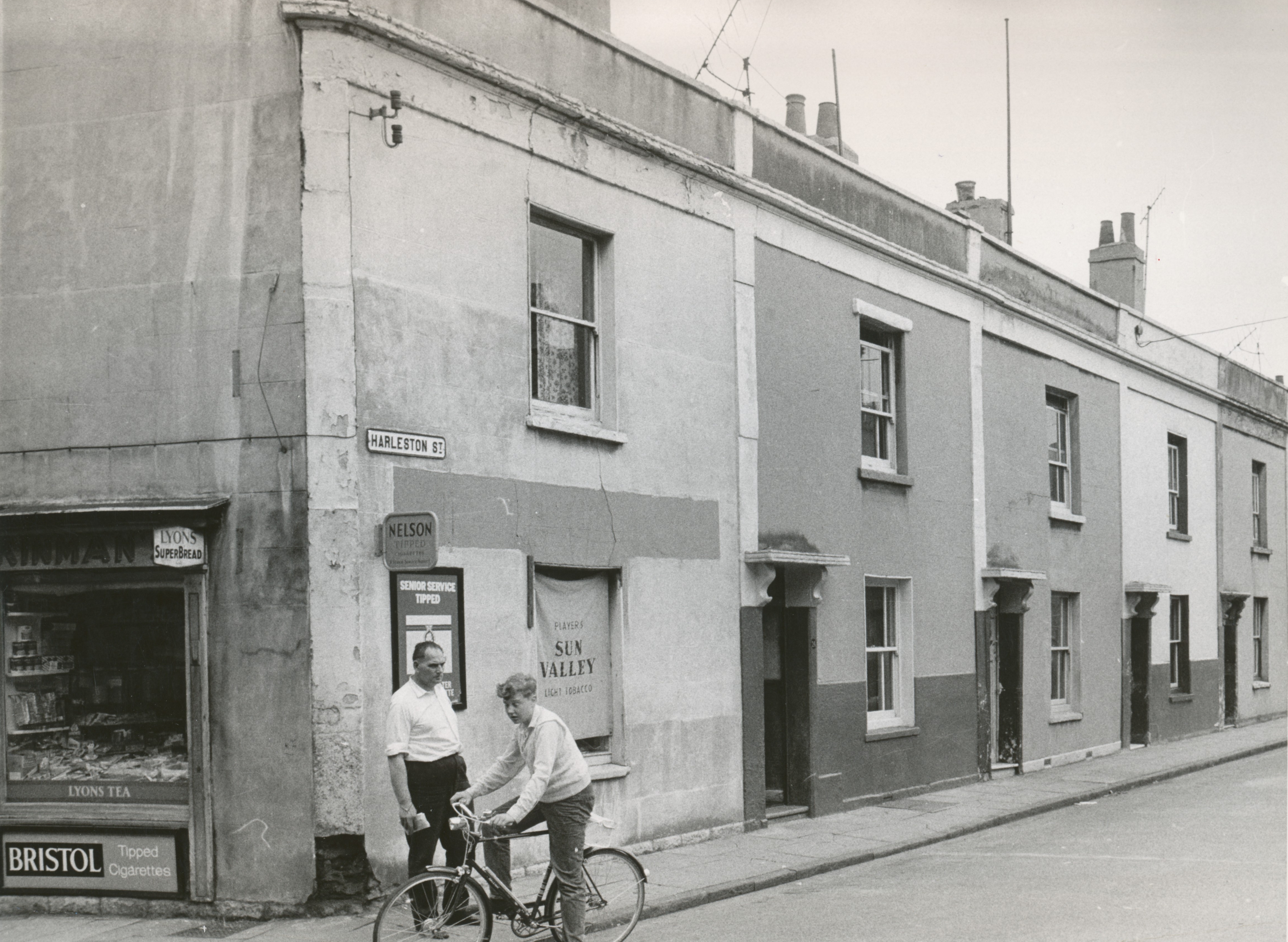 Black and white photograph, 15.5 cm x 20.3 cm, Harleston Street, Lawrence Hill, Bristol, nd, c 1966.