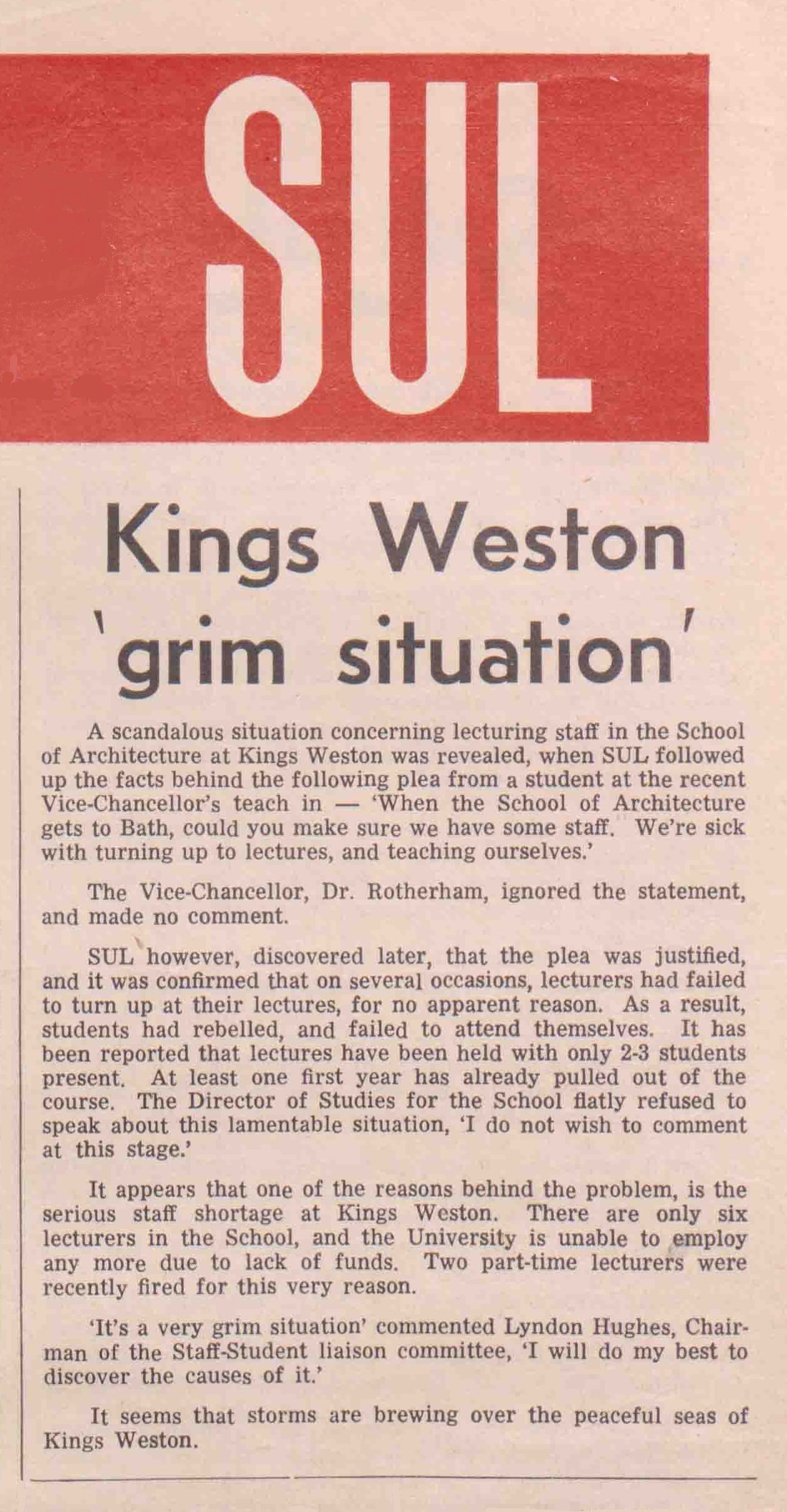 SUL, Vol. 9, No. 4, 20 November 1969.