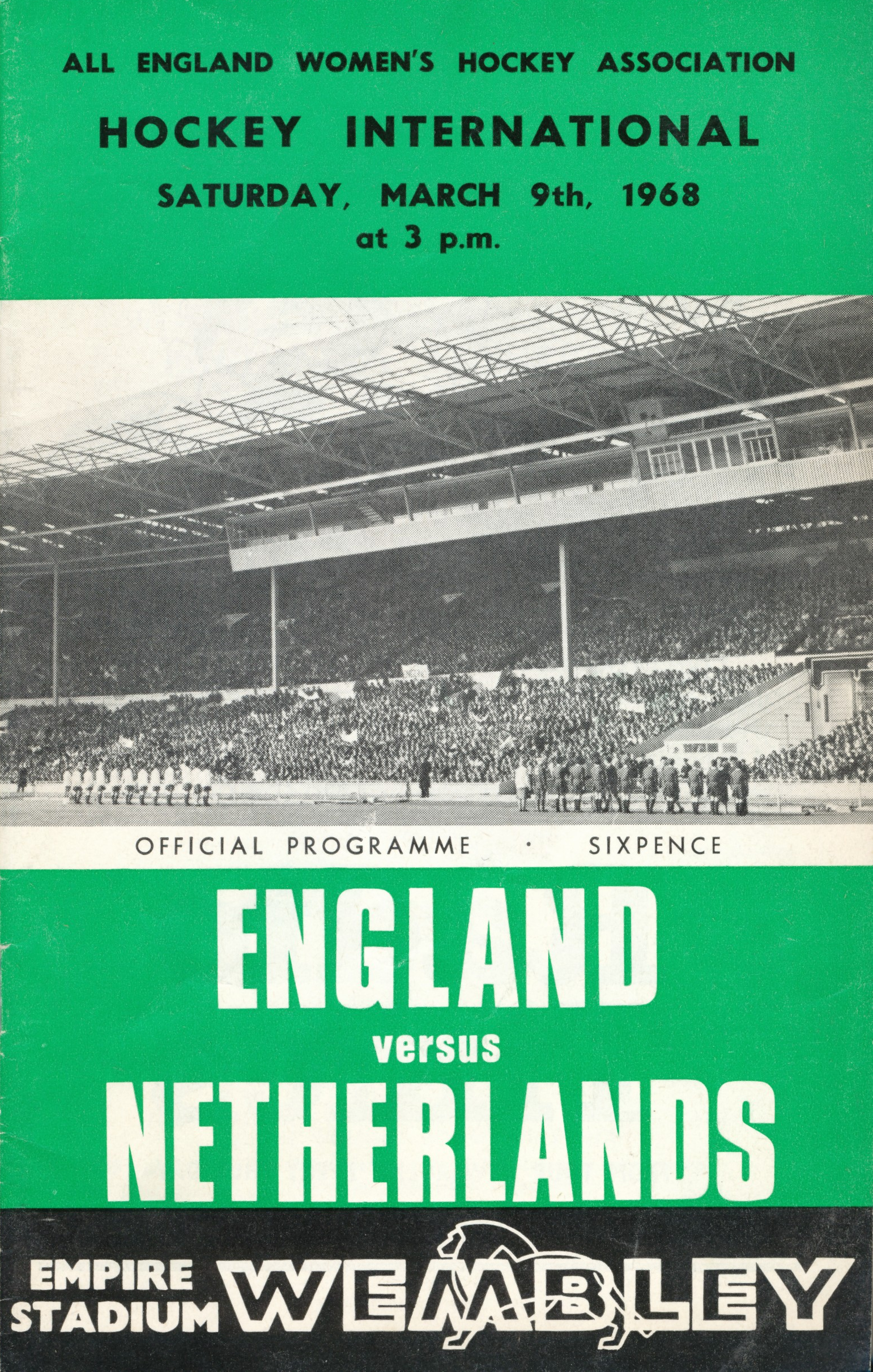 Wembley programme 1968