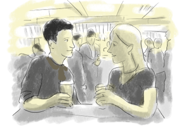 Lilly and Chen are chatting in the bar of their hotel.