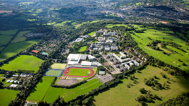 An aerial view of the campus