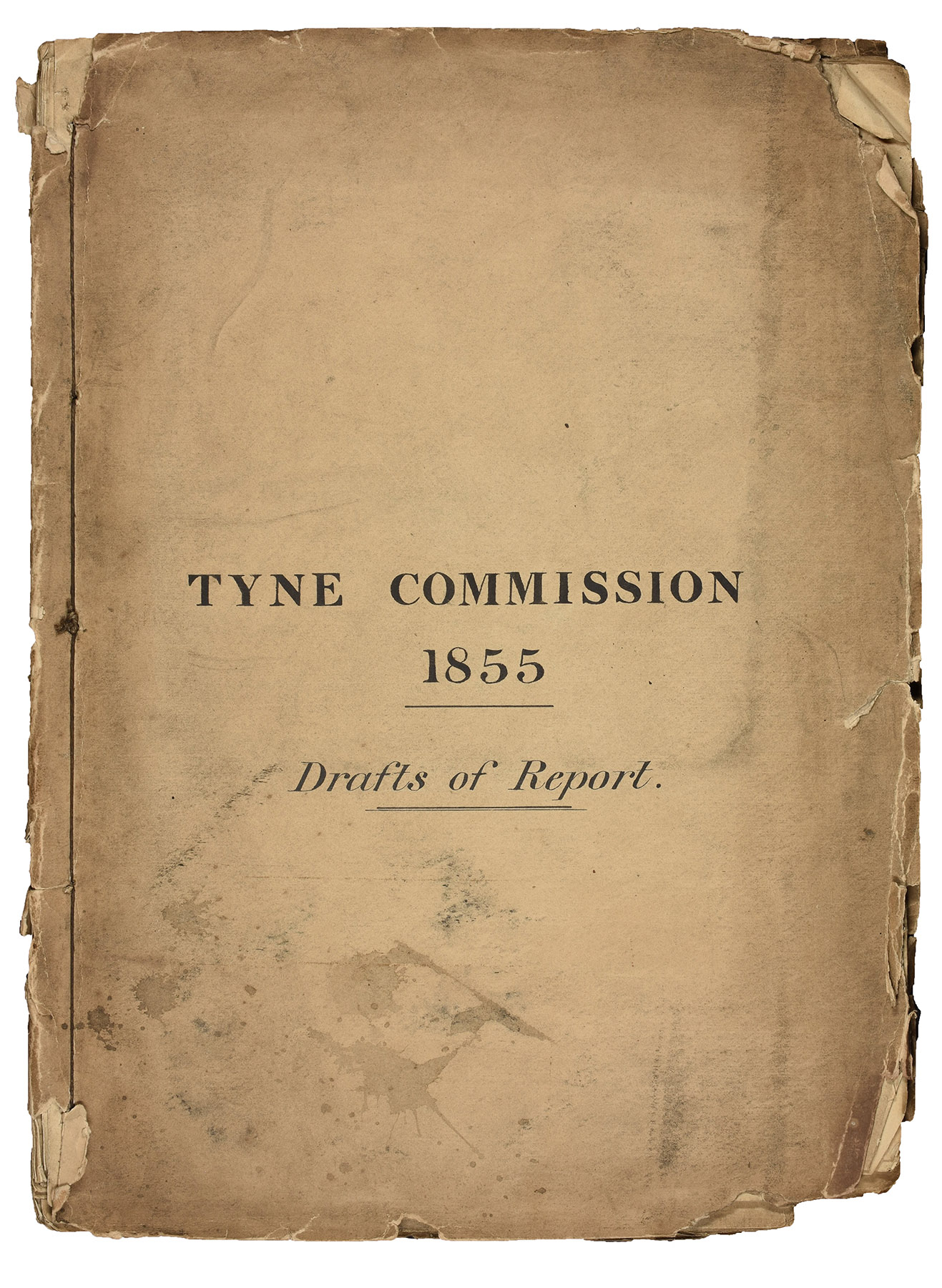 Seven versions bound with thread in card covers of the Report of the Commissioners Appointed to Inquire into the Present State of the River Tyne, May 1855.
