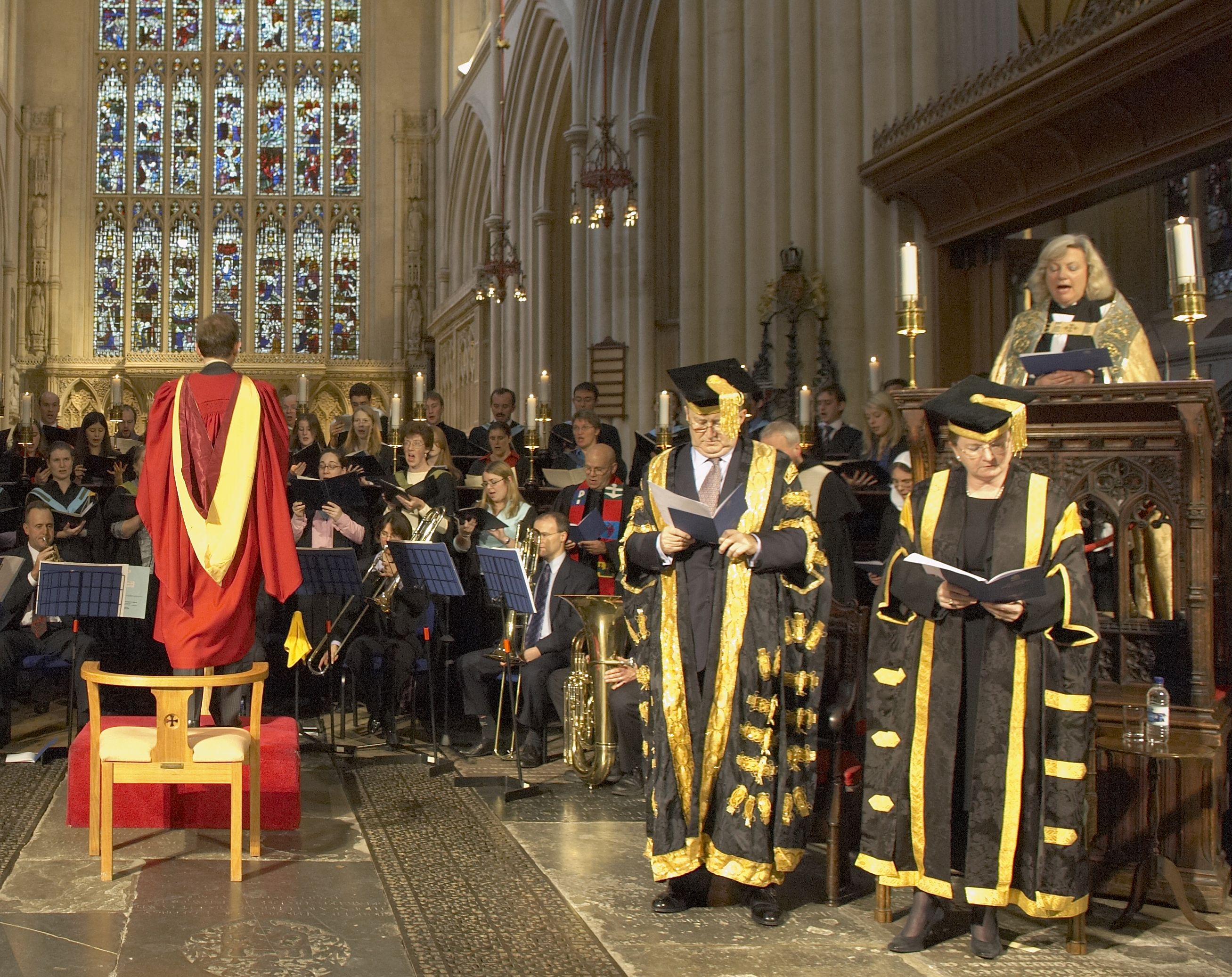 Image showing Angela Berners-Wilson presiding over a service to celebrate the 40th Anniversary of the University of Bath’s Royal Charter in Bath Abbey, 25 October 2006.