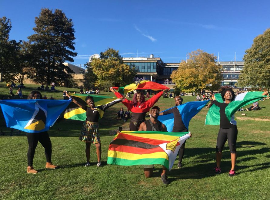Members of the African Caribbean Society committee on campus.