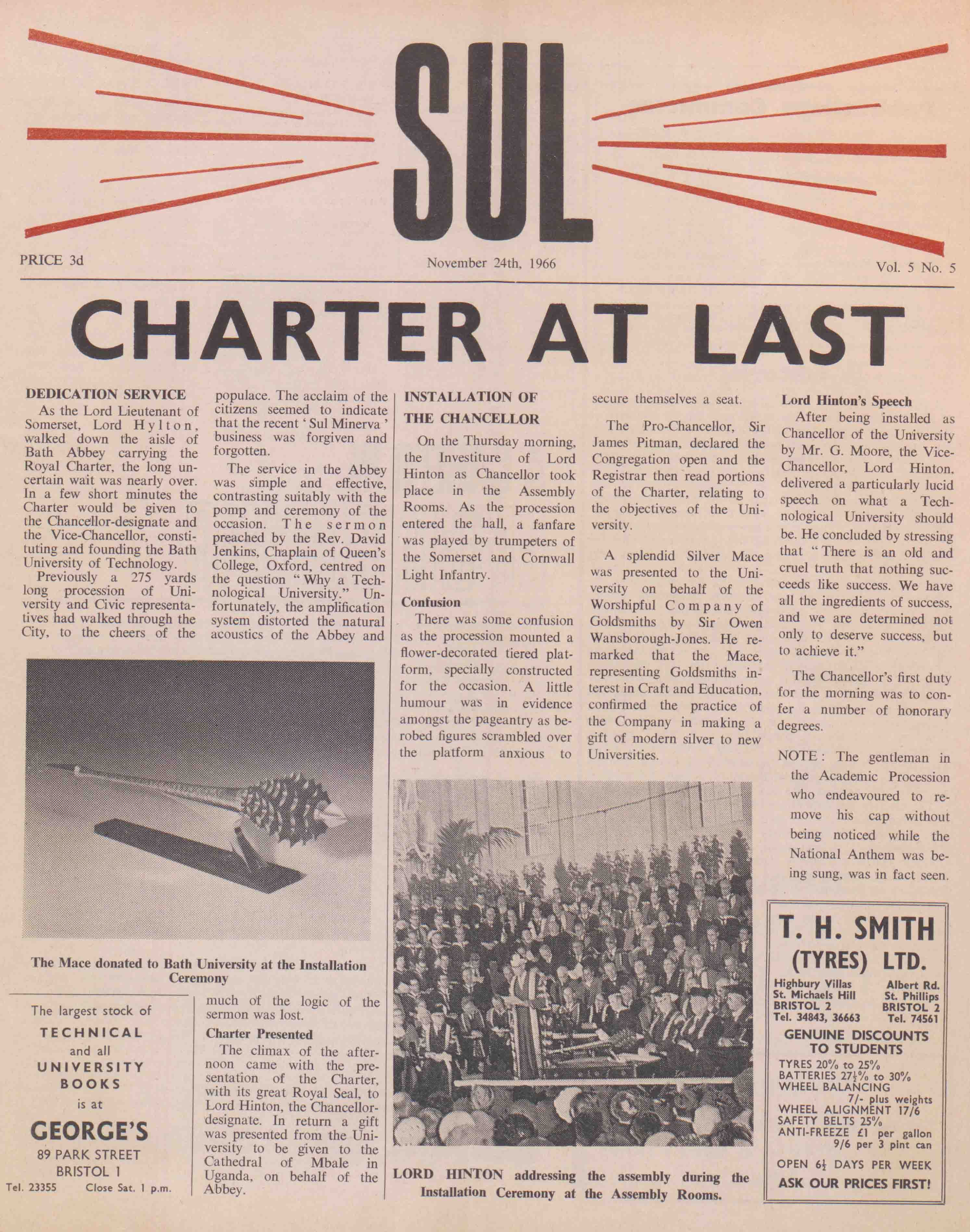 SUL, Vol. 5, No. 5, 24 November 1966.